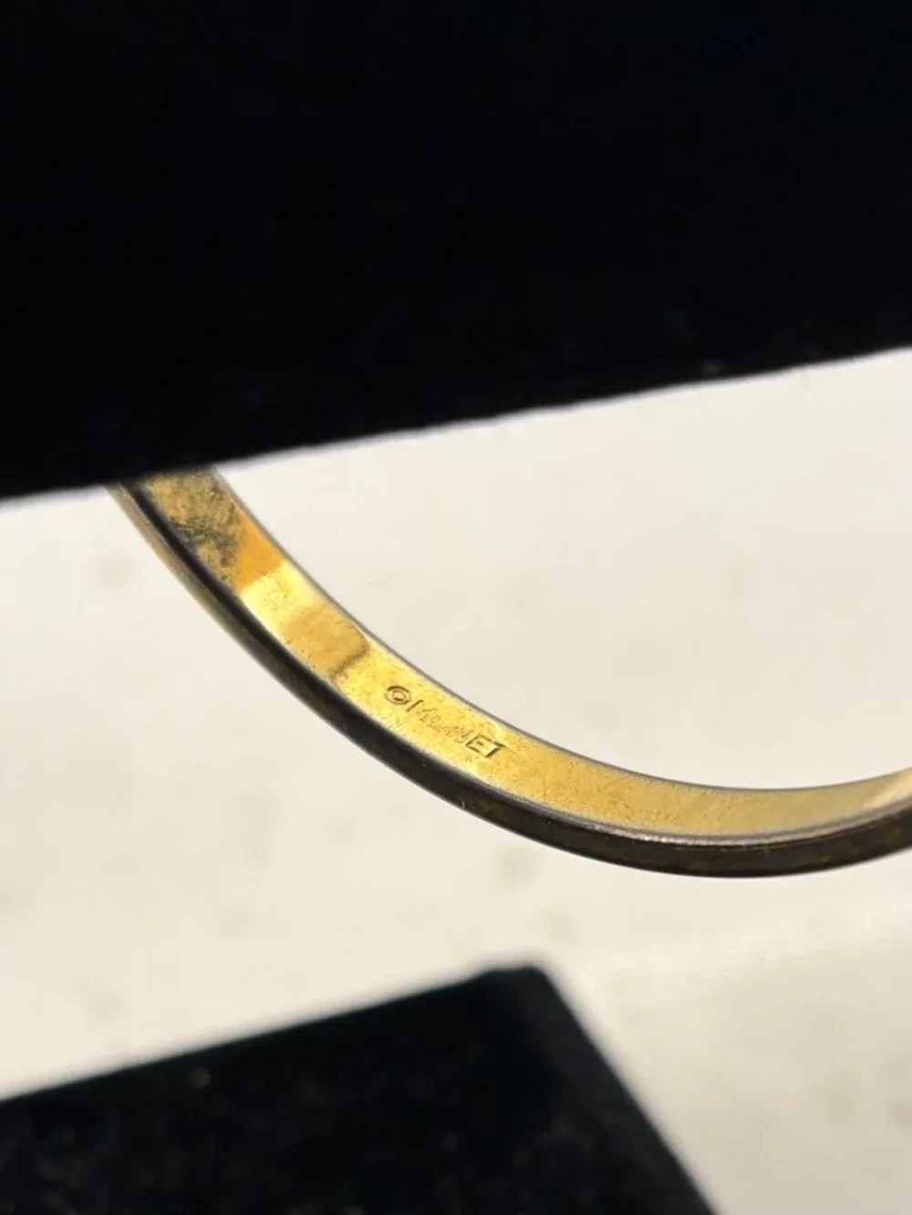 Vintage Monet 1980's Classic Gold Tone Thin Minimalist Bangle Bracelet